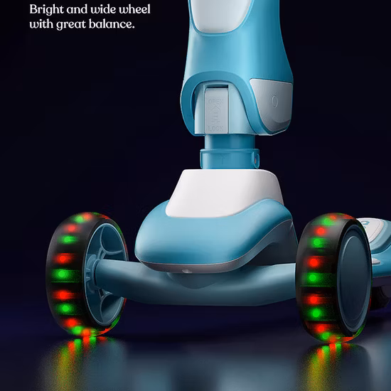3輪LEDライトキックスクーター折りたたみ式2 in 1調節可能な子供用ベビースクーター子供用シート付き